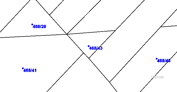 Parcela st. 468/43 v KÚ Smrkový Týnec, Katastrální mapa