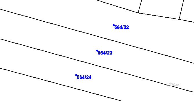 Parcela st. 564/23 v KÚ Smrkový Týnec, Katastrální mapa