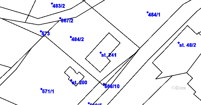 Parcela st. 241 v KÚ Smrkový Týnec, Katastrální mapa