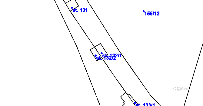 Parcela st. 132/1 v KÚ Kunětice, Katastrální mapa