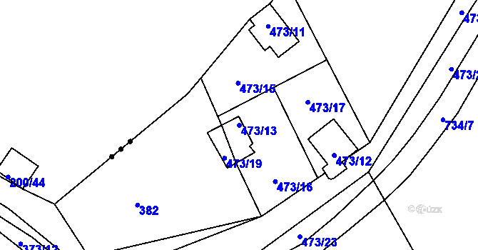Parcela st. 473/13 v KÚ Kunětice, Katastrální mapa