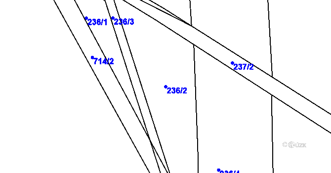 Parcela st. 236/2 v KÚ Kunětice, Katastrální mapa