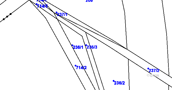 Parcela st. 236/3 v KÚ Kunětice, Katastrální mapa