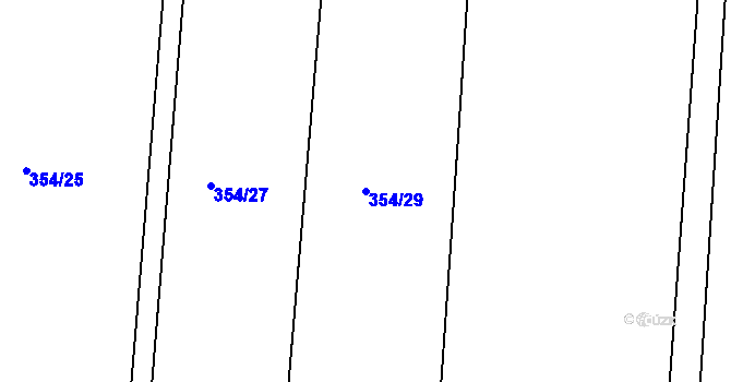 Parcela st. 354/29 v KÚ Kunětice, Katastrální mapa