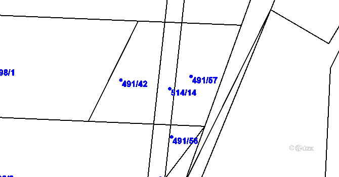 Parcela st. 514/14 v KÚ Kunětice, Katastrální mapa