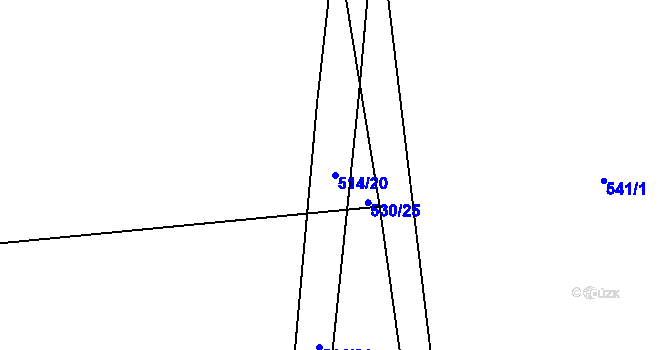 Parcela st. 514/20 v KÚ Kunětice, Katastrální mapa