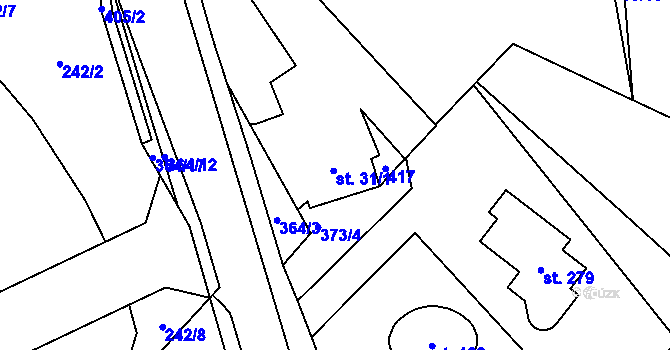 Parcela st. 31/1 v KÚ Němčice nad Labem, Katastrální mapa