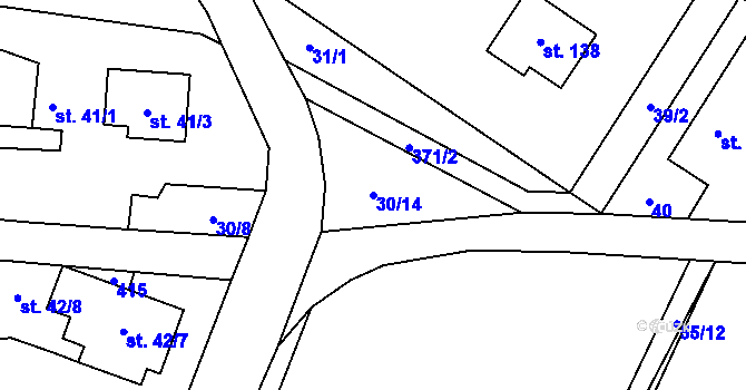 Parcela st. 30/14 v KÚ Němčice nad Labem, Katastrální mapa