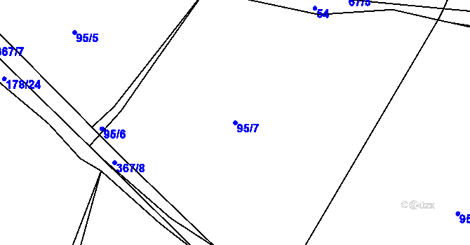 Parcela st. 95/7 v KÚ Němčice nad Labem, Katastrální mapa
