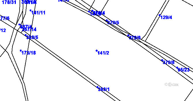 Parcela st. 141/2 v KÚ Němčice nad Labem, Katastrální mapa
