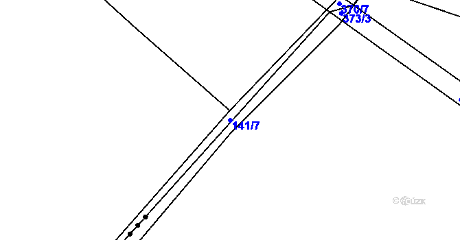 Parcela st. 141/7 v KÚ Němčice nad Labem, Katastrální mapa