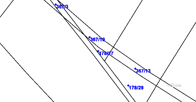 Parcela st. 178/27 v KÚ Němčice nad Labem, Katastrální mapa