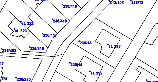 Parcela st. 236/13 v KÚ Němčice nad Labem, Katastrální mapa