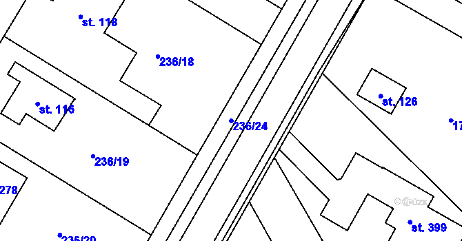 Parcela st. 236/24 v KÚ Němčice nad Labem, Katastrální mapa