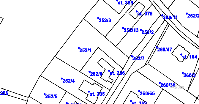 Parcela st. 252 v KÚ Němčice nad Labem, Katastrální mapa