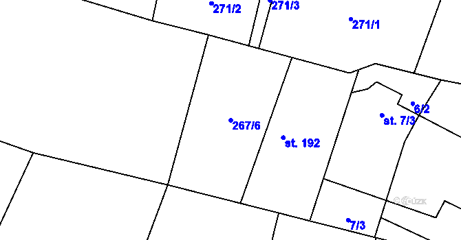 Parcela st. 267/6 v KÚ Němčice nad Labem, Katastrální mapa