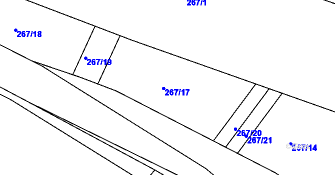 Parcela st. 267/14 v KÚ Němčice nad Labem, Katastrální mapa