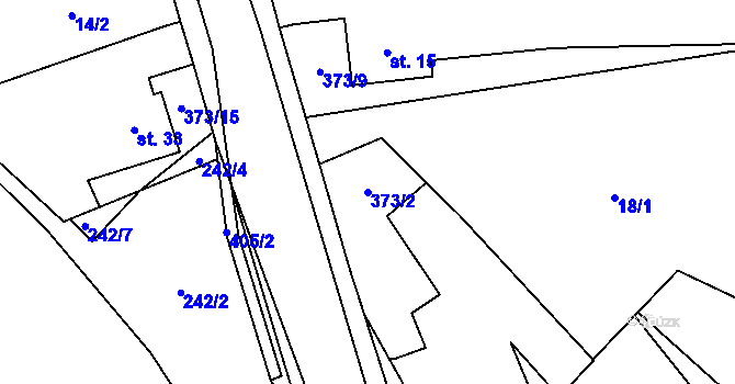 Parcela st. 373/2 v KÚ Němčice nad Labem, Katastrální mapa