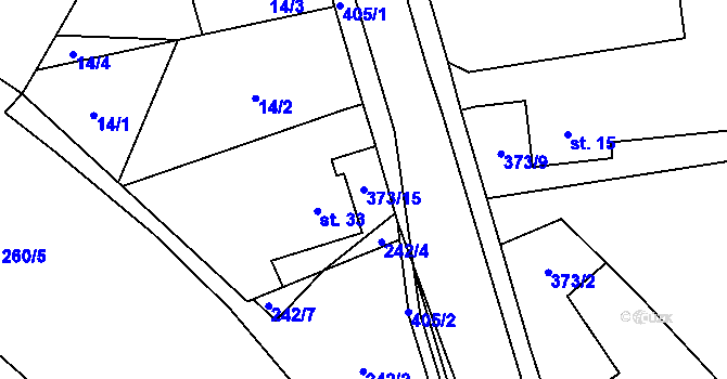 Parcela st. 373/15 v KÚ Němčice nad Labem, Katastrální mapa