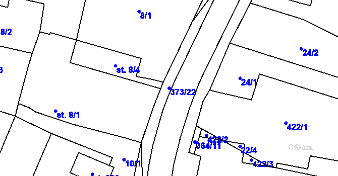 Parcela st. 373/22 v KÚ Němčice nad Labem, Katastrální mapa