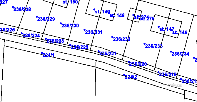 Parcela st. 236/221 v KÚ Němčice nad Labem, Katastrální mapa