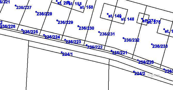 Parcela st. 236/222 v KÚ Němčice nad Labem, Katastrální mapa