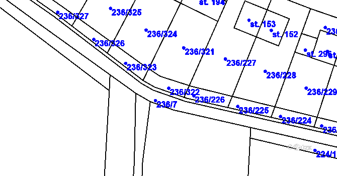 Parcela st. 236/322 v KÚ Němčice nad Labem, Katastrální mapa
