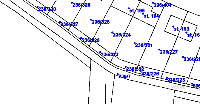 Parcela st. 236/323 v KÚ Němčice nad Labem, Katastrální mapa
