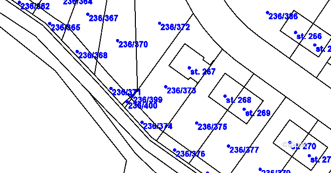 Parcela st. 236/373 v KÚ Němčice nad Labem, Katastrální mapa