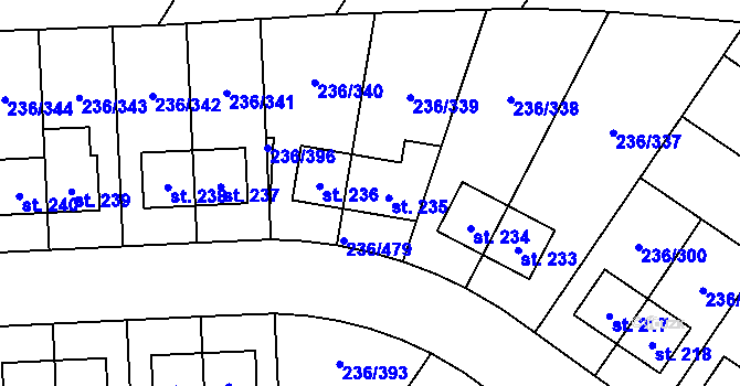 Parcela st. 235 v KÚ Němčice nad Labem, Katastrální mapa