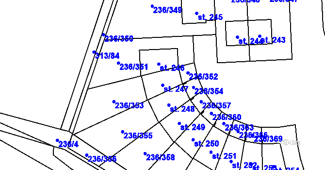 Parcela st. 247 v KÚ Němčice nad Labem, Katastrální mapa