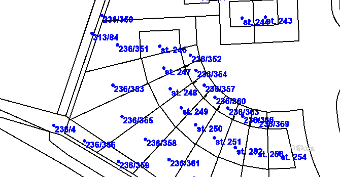 Parcela st. 248 v KÚ Němčice nad Labem, Katastrální mapa