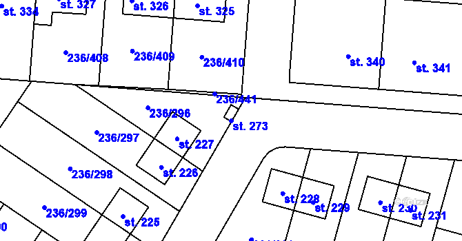 Parcela st. 273 v KÚ Němčice nad Labem, Katastrální mapa