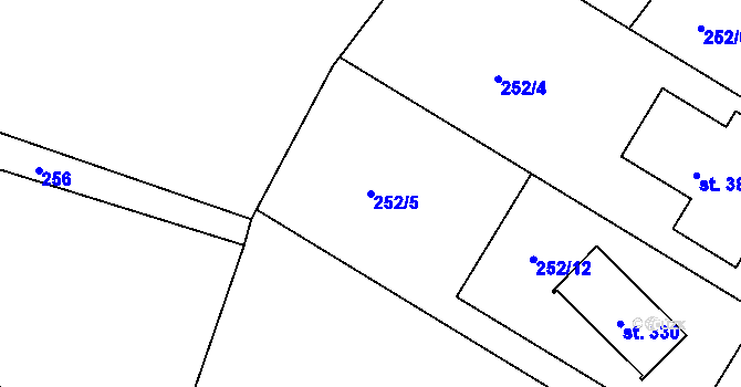 Parcela st. 252/5 v KÚ Němčice nad Labem, Katastrální mapa