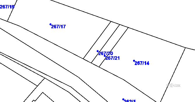 Parcela st. 267/20 v KÚ Němčice nad Labem, Katastrální mapa