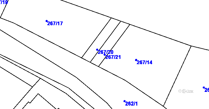 Parcela st. 267/21 v KÚ Němčice nad Labem, Katastrální mapa