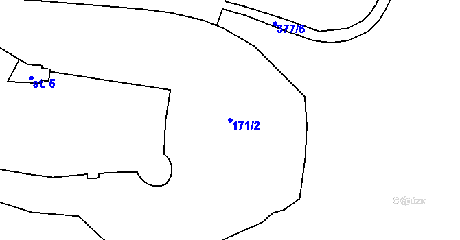 Parcela st. 171/2 v KÚ Ráby, Katastrální mapa