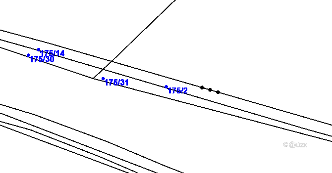 Parcela st. 175/2 v KÚ Ráby, Katastrální mapa