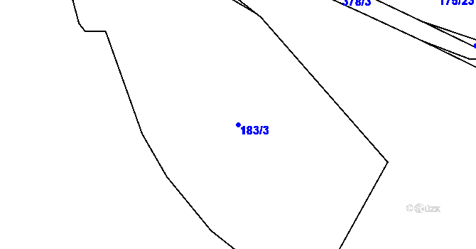 Parcela st. 183/3 v KÚ Ráby, Katastrální mapa