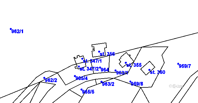 Parcela st. 356 v KÚ Blaženice, Katastrální mapa