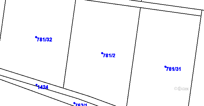 Parcela st. 781/2 v KÚ Blaženice, Katastrální mapa
