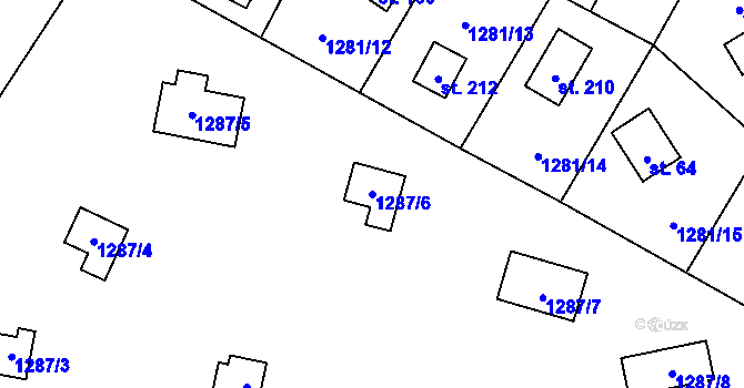 Parcela st. 1287/6 v KÚ Blaženice, Katastrální mapa