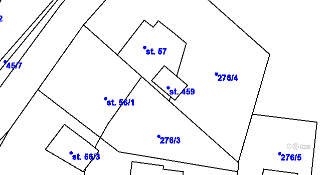 Parcela st. 459 v KÚ Blaženice, Katastrální mapa