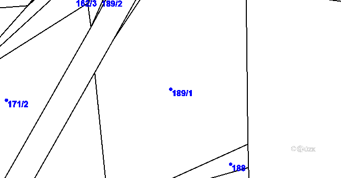 Parcela st. 189/1 v KÚ Blaženice, Katastrální mapa