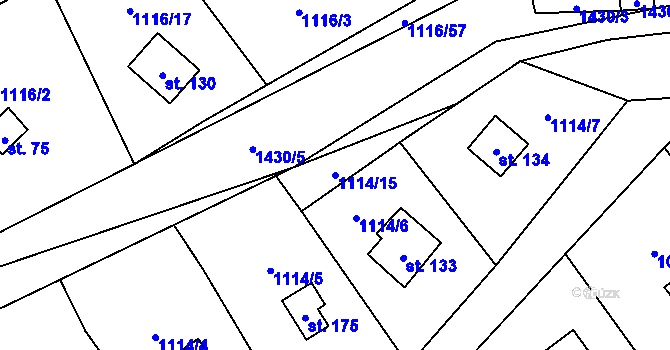 Parcela st. 1114/15 v KÚ Blaženice, Katastrální mapa