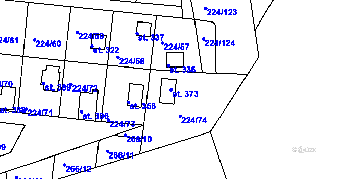 Parcela st. 373 v KÚ Rabyně, Katastrální mapa