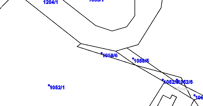 Parcela st. 1058/6 v KÚ Rabyně, Katastrální mapa