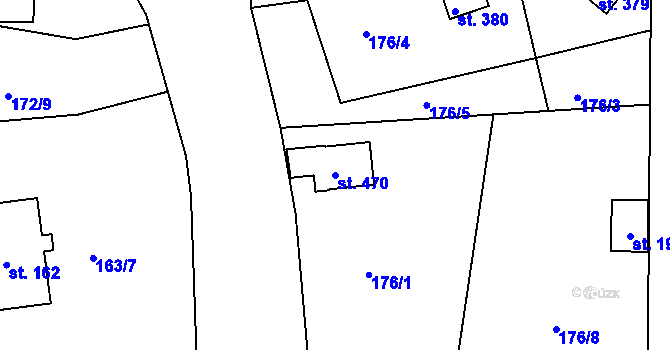 Parcela st. 470 v KÚ Rabyně, Katastrální mapa