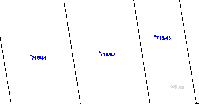 Parcela st. 718/42 v KÚ Rabyně, Katastrální mapa