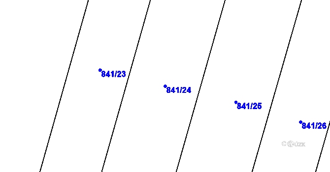 Parcela st. 841/24 v KÚ Rabyně, Katastrální mapa